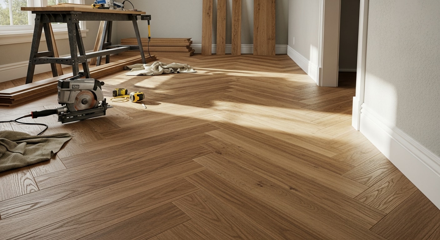 Handyman performing interior home repair and maintenance work