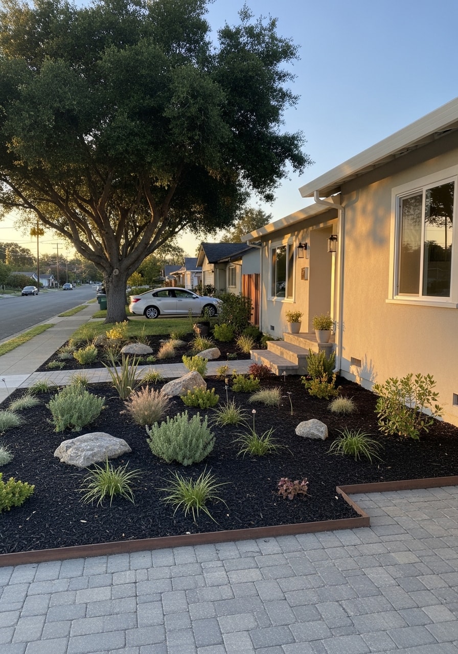 Concord neighborhood home with updated exterior and landscaping.